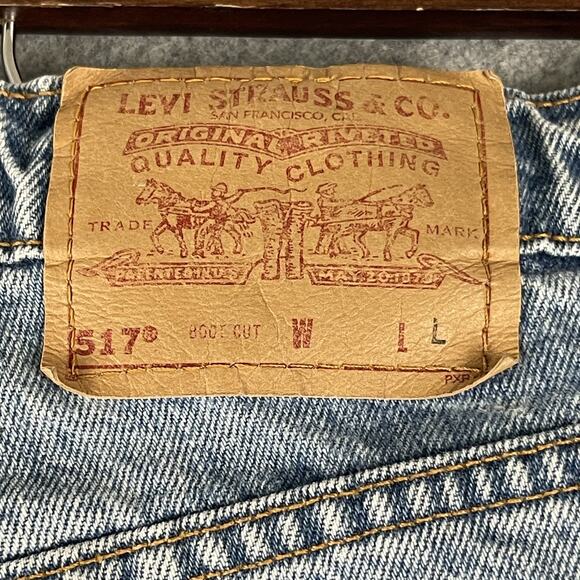VTG Levis 517 Bootcut Jeans Womens 11 JR L 28x33 Light Wash High Rise USA 90s - Picture 10 of 13